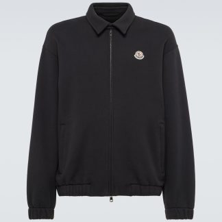 luksusowa replika Moncler Kurtka z logo w kolorze czarnym