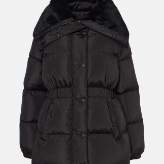 moda luksus Moncler Pikowana kurtka puchowa Brasseurs w kolorze czarnym