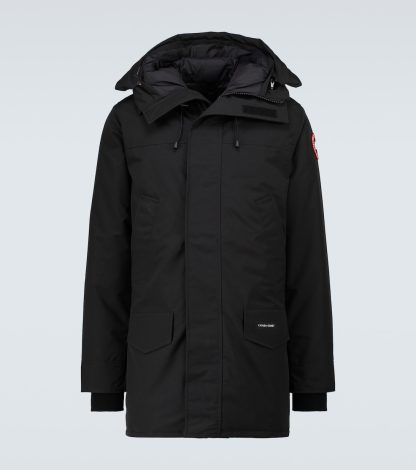 projektant mody Canada Goose Kurtka parka z kapturem Langford w kolorze czarnym